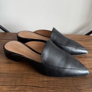 Cole Haan Women's Black Leather Piper Mules - Size 6.5 Wide